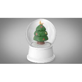 Snow Globe with Christmas Tree 3D model
